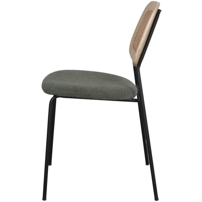 Chaise cannage tissu vert olive 47x51x82 cm Trosa  - 3