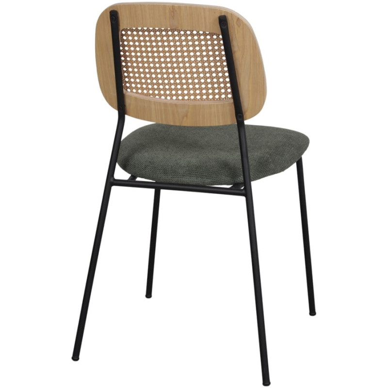 Chaise cannage tissu vert olive 47x51x82 cm Trosa  - 4