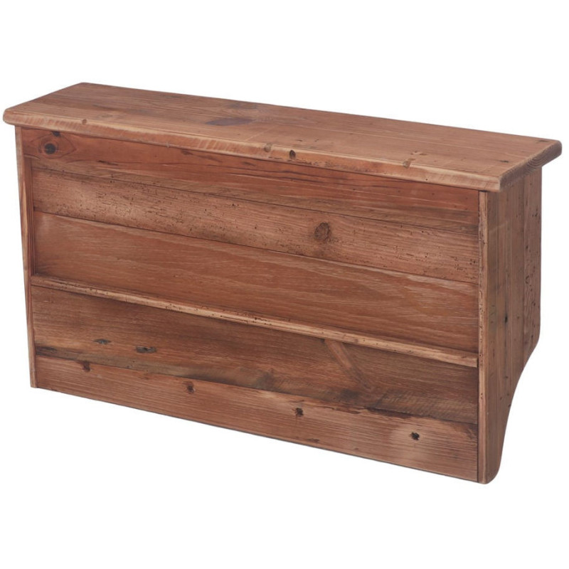 Étagère murale bois de pin ancien brun 4 patères 87x21,5x47 cm Gerace  - 4