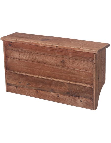 Étagère murale bois de pin ancien brun 4 patères 87x21,5x47 cm Gerace  - 4