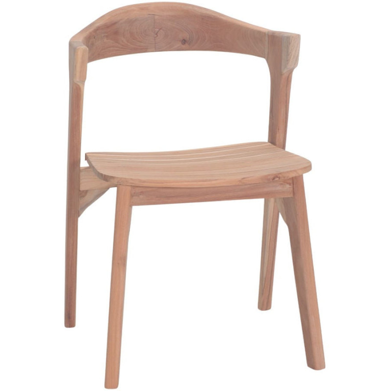 Chaise salle à manger teck massif naturel 53x55x78,5 cm Solvane  - 1