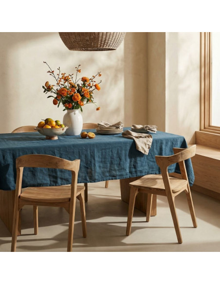 Chaise salle à manger teck massif naturel 53x55x78,5 cm Solvane  - 2