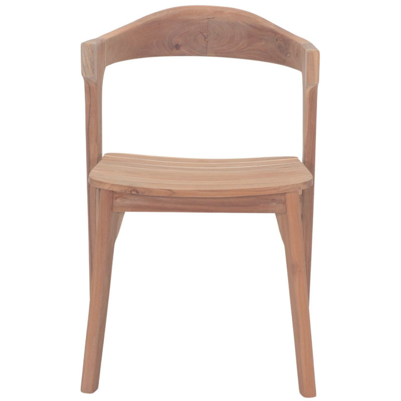 Chaise salle à manger teck massif naturel 53x55x78,5 cm Solvane  - 3