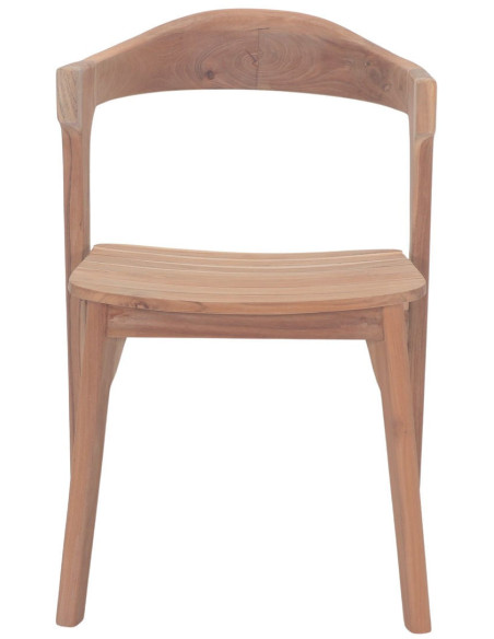 Chaise salle à manger teck massif naturel 53x55x78,5 cm Solvane  - 3