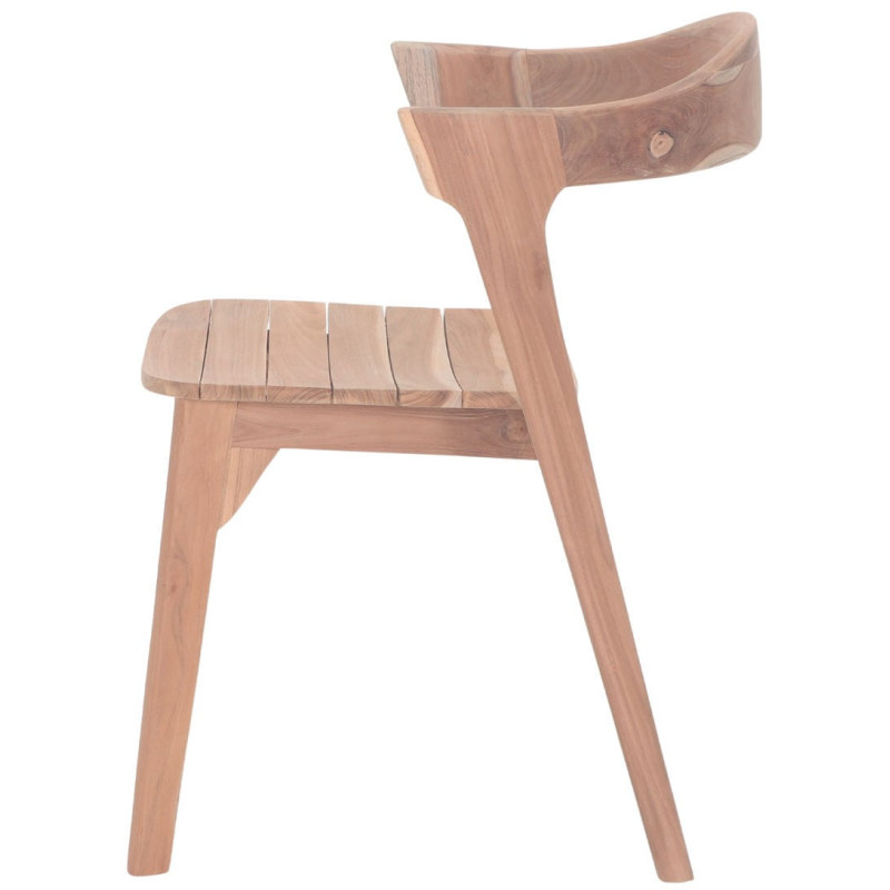 Chaise salle à manger teck massif naturel 53x55x78,5 cm Solvane  - 4
