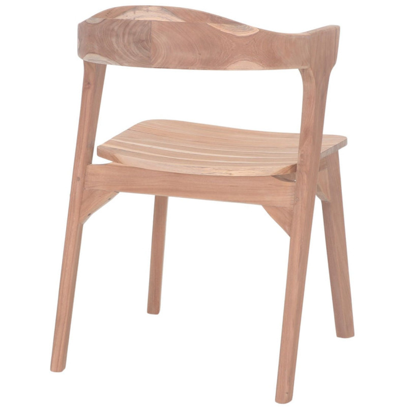 Chaise salle à manger teck massif naturel 53x55x78,5 cm Solvane  - 5