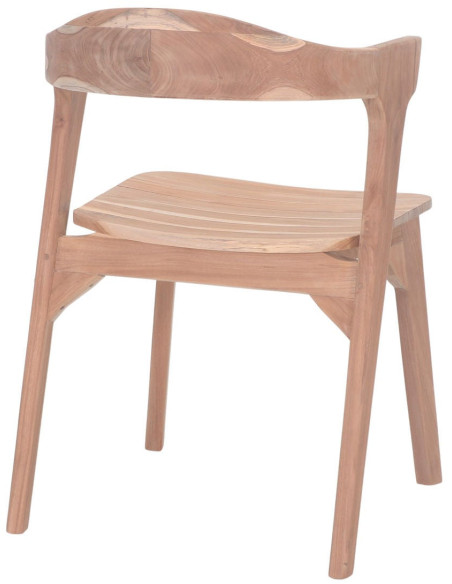 Chaise salle à manger teck massif naturel 53x55x78,5 cm Solvane  - 5