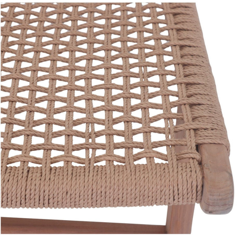 Fauteuil lounge teck massif rotin naturel 66x80x68 cm Elorcia  - 5