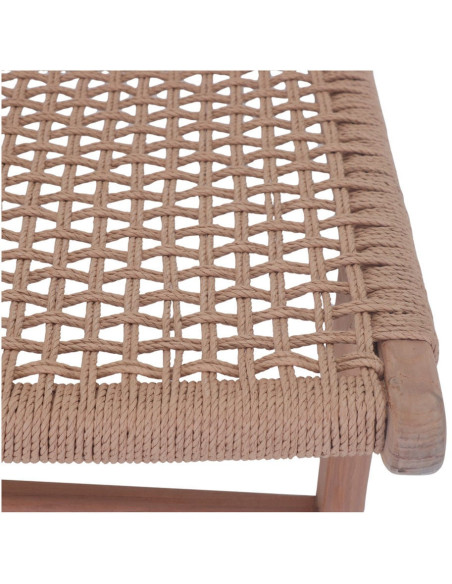 Fauteuil lounge teck massif rotin naturel 66x80x68 cm Elorcia  - 5