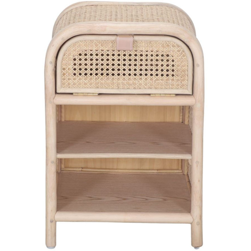 Table de chevet cannage rotin bambou naturel 40x75x55 cm Calivane  - 3