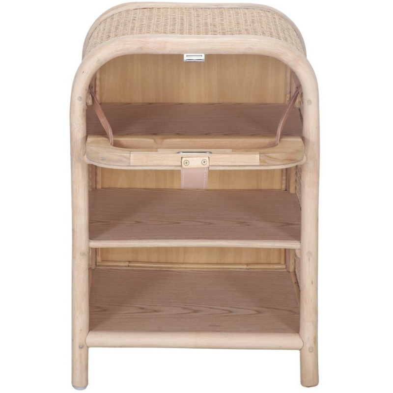 Table de chevet cannage rotin bambou naturel 40x75x55 cm Calivane  - 4