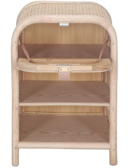 Table de chevet cannage rotin bambou naturel 40x75x55 cm Calivane  - 4