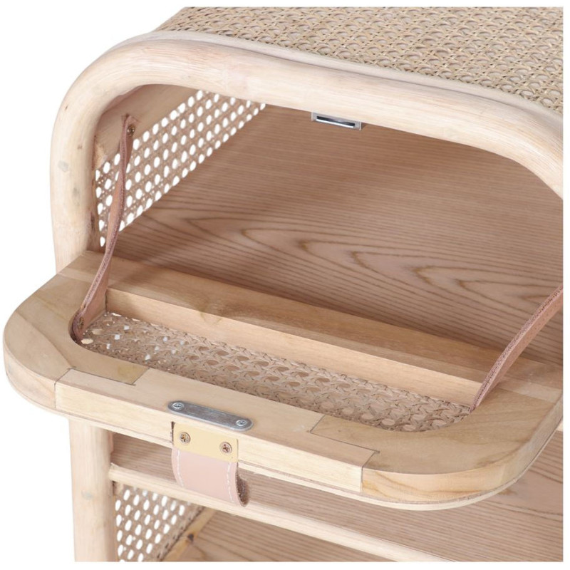 Table de chevet cannage rotin bambou naturel 40x75x55 cm Calivane  - 5