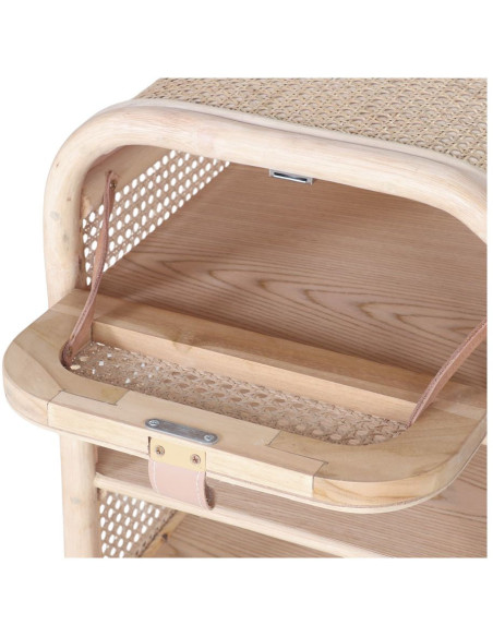 Table de chevet cannage rotin bambou naturel 40x75x55 cm Calivane  - 5