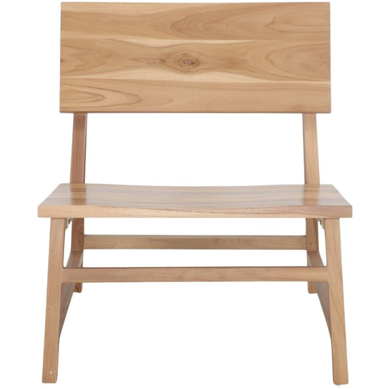Fauteuil lounge bas teck massif naturel 63x74x72 cm Talamone  - 3