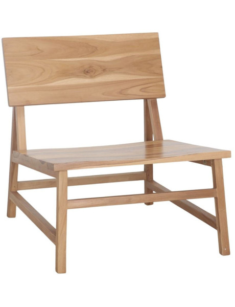 Fauteuil lounge bas teck massif naturel 63x74x72 cm Talamone  - 1