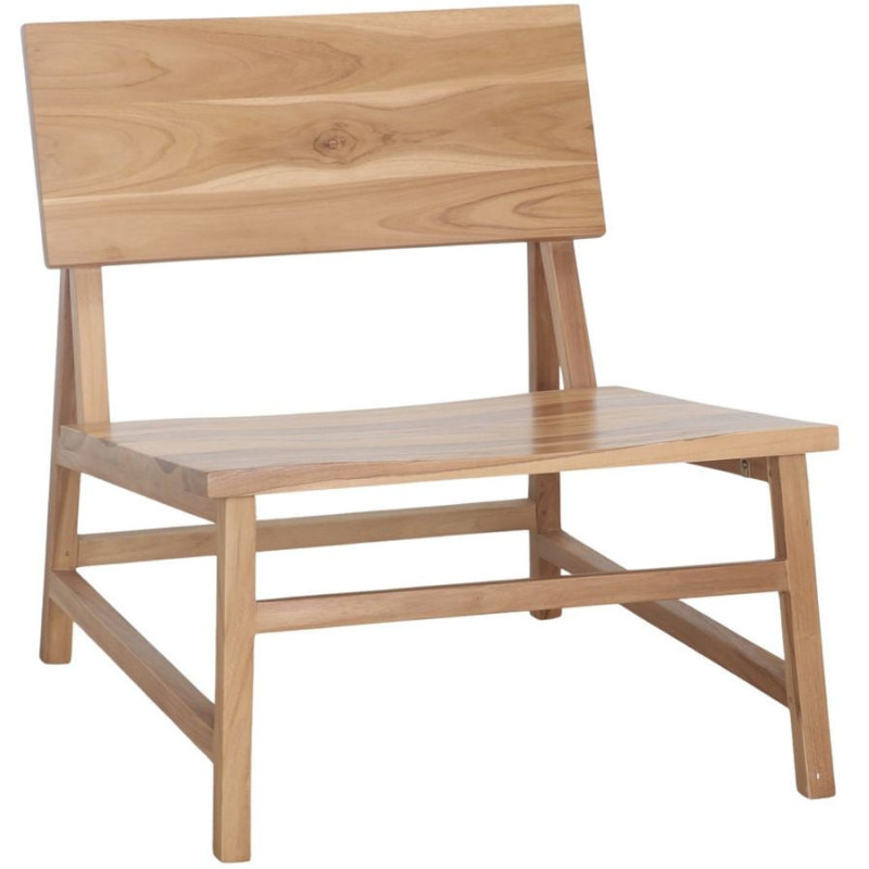 Fauteuil lounge bas teck massif naturel 63x74x72 cm Talamone  - 1