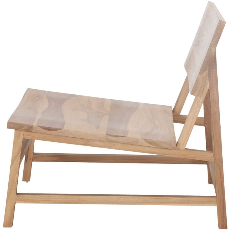 Fauteuil lounge bas teck massif naturel 63x74x72 cm Talamone  - 4