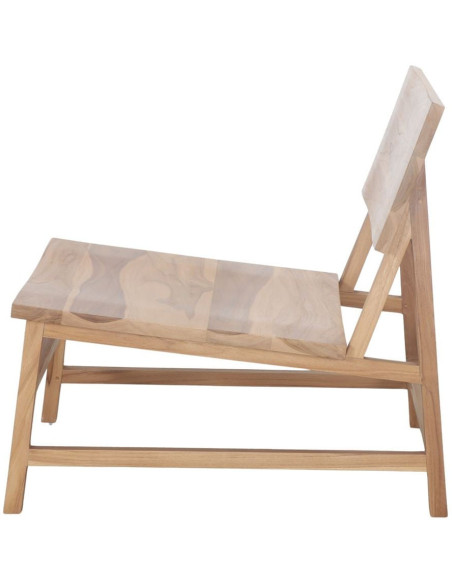 Fauteuil lounge bas teck massif naturel 63x74x72 cm Talamone  - 4