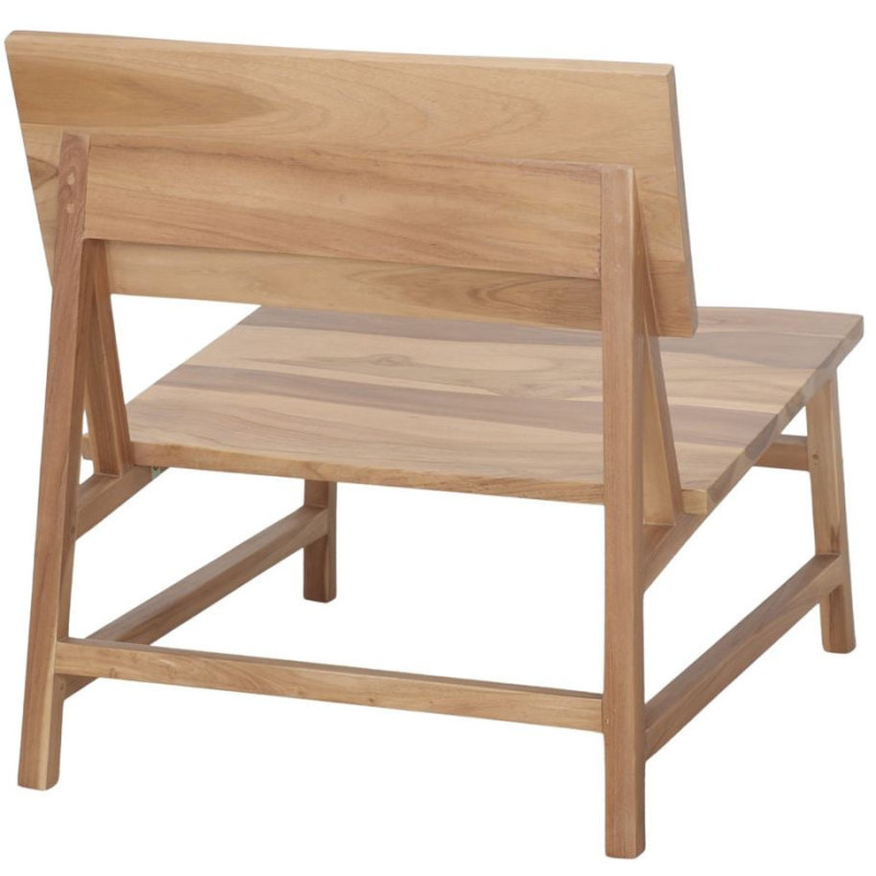 Fauteuil lounge bas teck massif naturel 63x74x72 cm Talamone  - 5