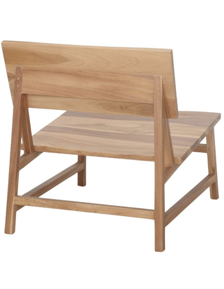 Fauteuil lounge bas teck massif naturel 63x74x72 cm Talamone  - 5