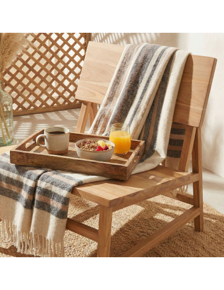 Fauteuil lounge bas teck massif naturel 63x74x72 cm Talamone  - 2