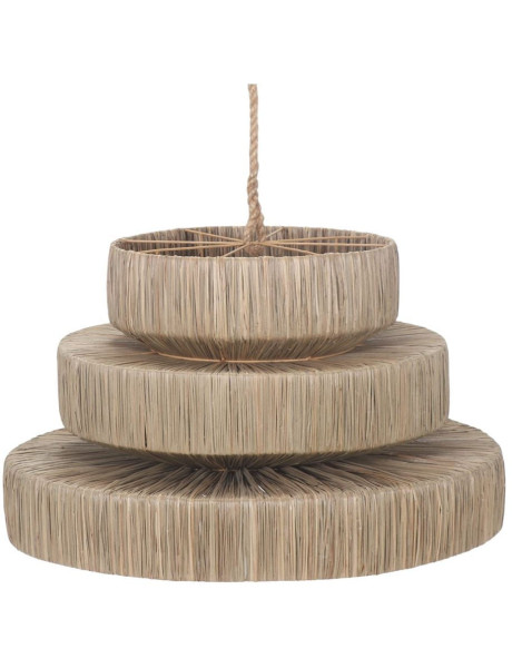 Abat-jour suspension fibre naturelle beige 70x40 cm Liorava  - 1