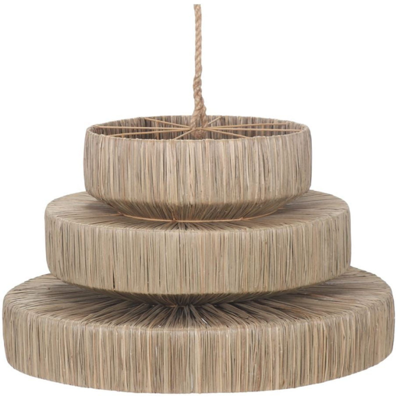 Abat-jour suspension fibre naturelle beige 70x40 cm Liorava  - 1