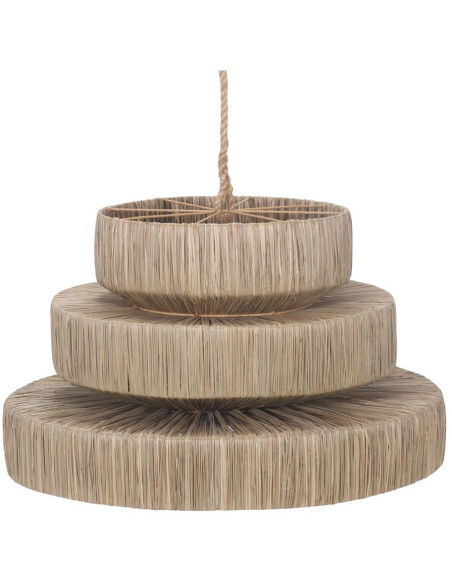 Abat-jour suspension fibre naturelle beige 70x40 cm Liorava  - 1