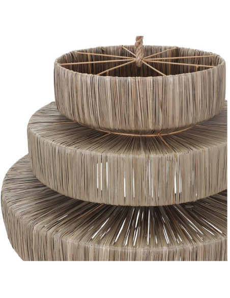 Abat-jour suspension fibre naturelle beige 70x40 cm Liorava  - 3