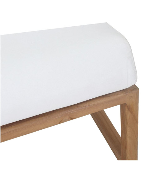Fauteuil lounge teck massif coussins blancs 62x83,5x79 cm Neravia  - 5