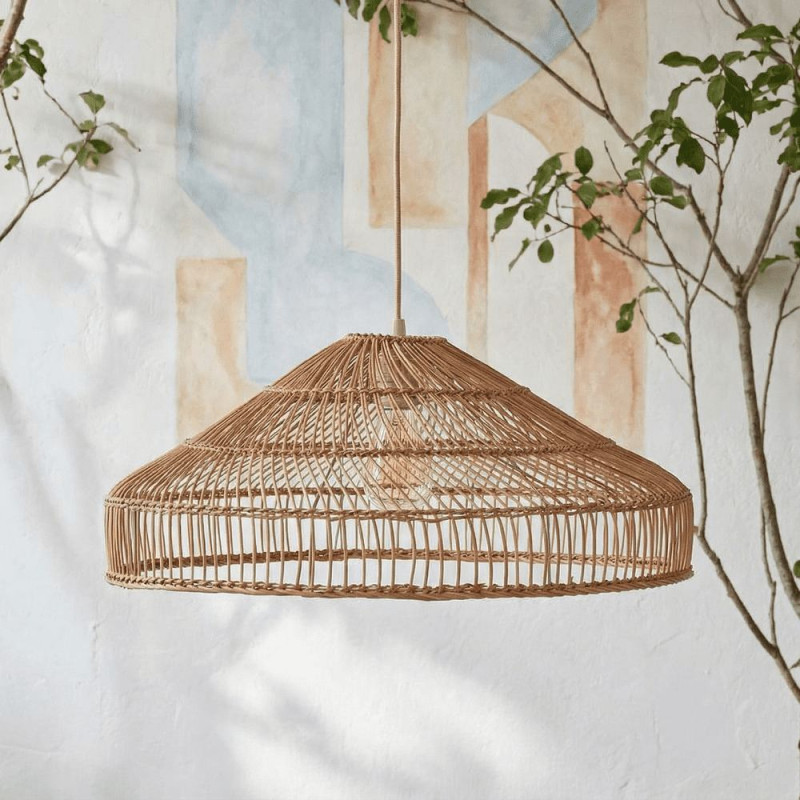 Abat-jour suspension rotin naturel miel 80x60x23 cm Soragna  - 2