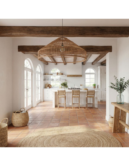 Abat-jour suspension rotin naturel miel 80x60x23 cm Soragna  - 6
