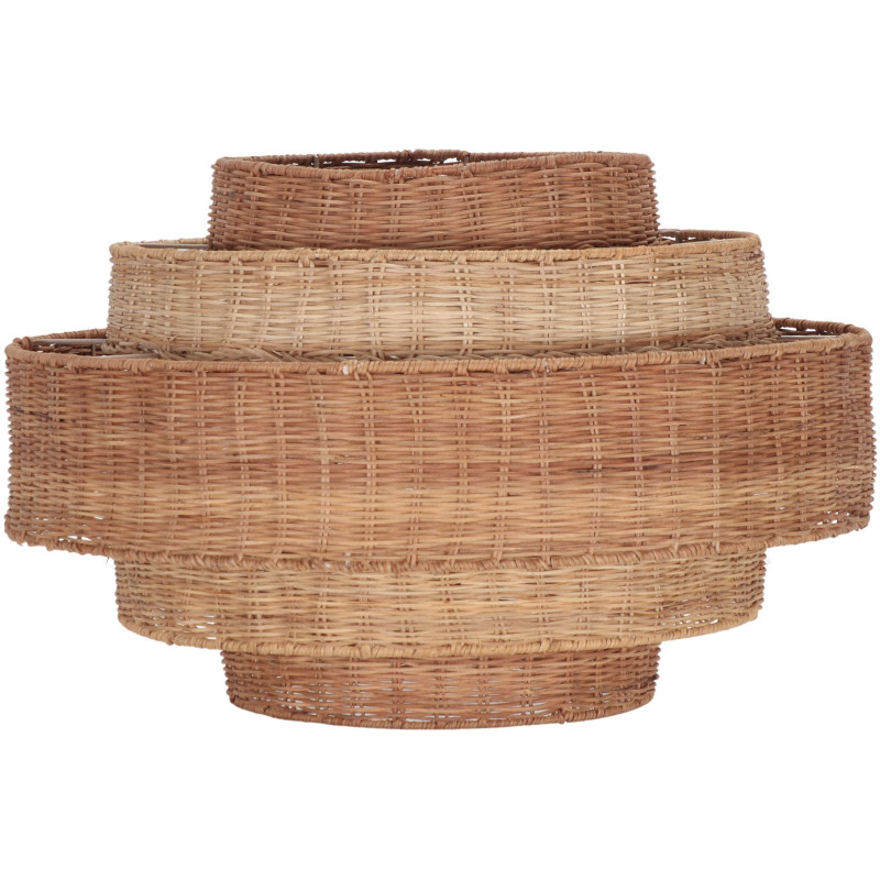 Abat-jour suspension rotin naturel étagé 60x60x39 cm Calvoria  - 1