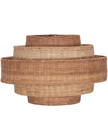 Abat-jour suspension rotin naturel étagé 60x60x39 cm Calvoria  - 1
