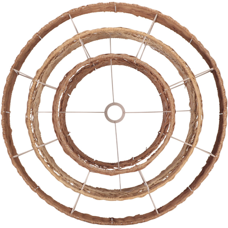 Abat-jour suspension rotin naturel étagé 60x60x39 cm Calvoria  - 5