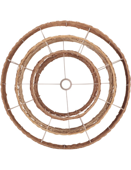 Abat-jour suspension rotin naturel étagé 60x60x39 cm Calvoria  - 5