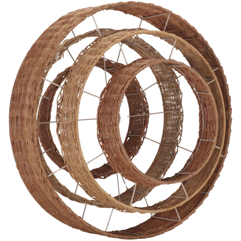 Abat-jour suspension rotin naturel étagé 60x60x39 cm Calvoria  - 4