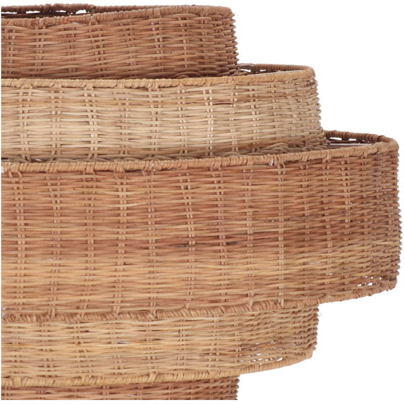 Abat-jour suspension rotin naturel étagé 60x60x39 cm Calvoria  - 3