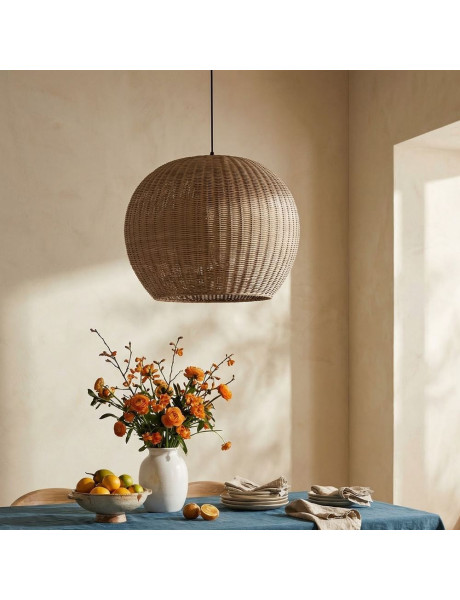 Abat-jour suspension dôme rotin naturel Ø80x65 cm Orivella  - 2