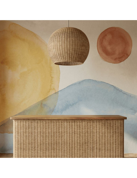 Abat-jour suspension dôme rotin naturel Ø80x65 cm Orivella  - 6
