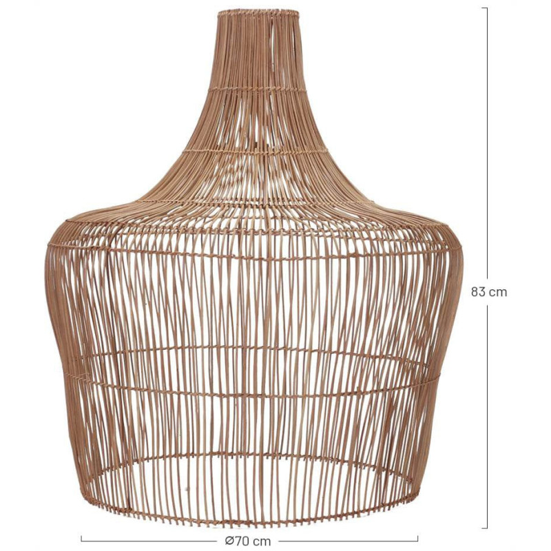 Abat-jour suspension rotin naturel ajouré Ø70x83 cm Ferentino  - 6