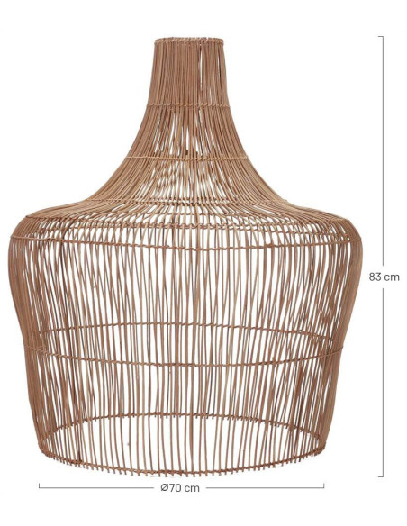 Abat-jour suspension rotin naturel ajouré Ø70x83 cm Ferentino  - 6