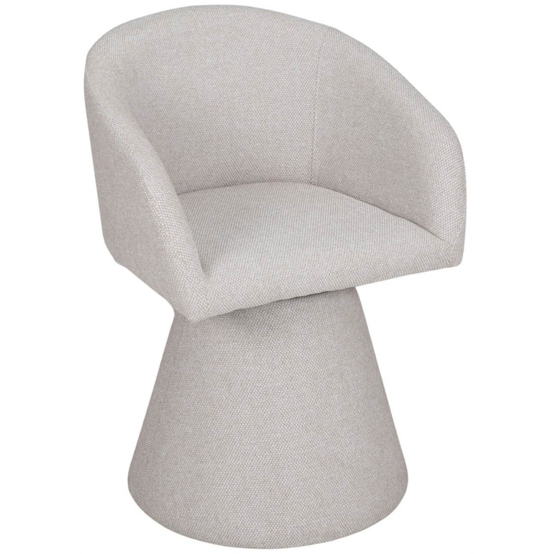 Fauteuil de table pivotant tissu champagne 60x55x83 cm Orynthia  - 1