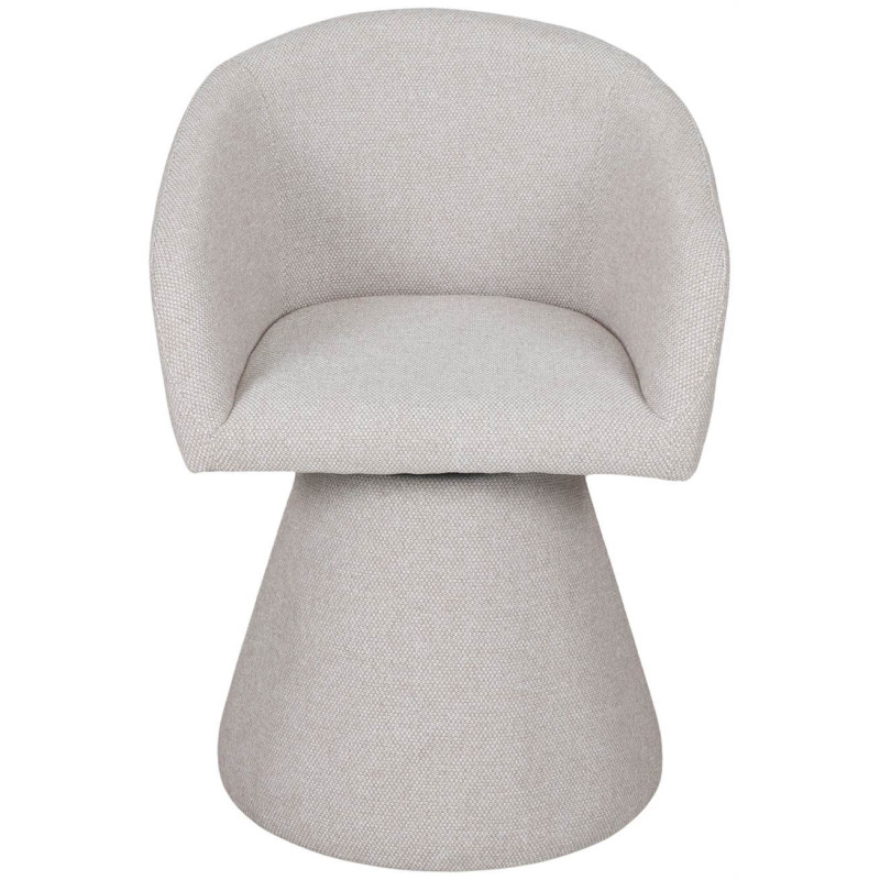 Fauteuil de table pivotant tissu champagne 60x55x83 cm Orynthia  - 2