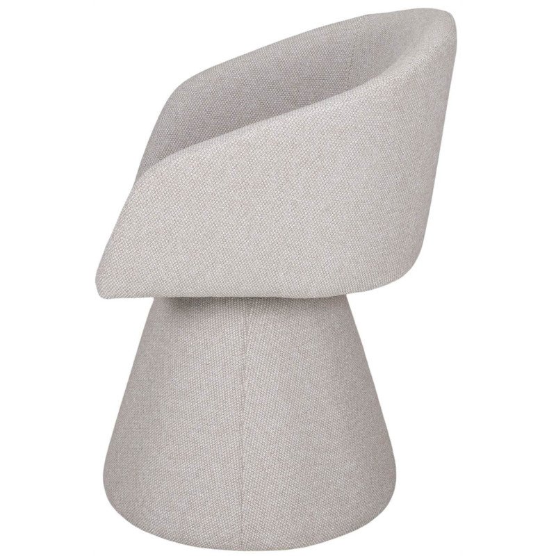 Fauteuil de table pivotant tissu champagne 60x55x83 cm Orynthia  - 3