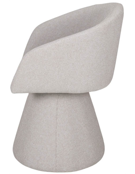 Fauteuil de table pivotant tissu champagne 60x55x83 cm Orynthia  - 3