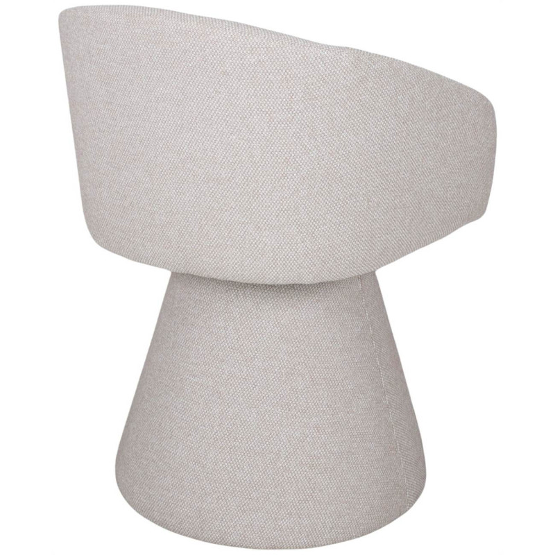 Fauteuil de table pivotant tissu champagne 60x55x83 cm Orynthia  - 4