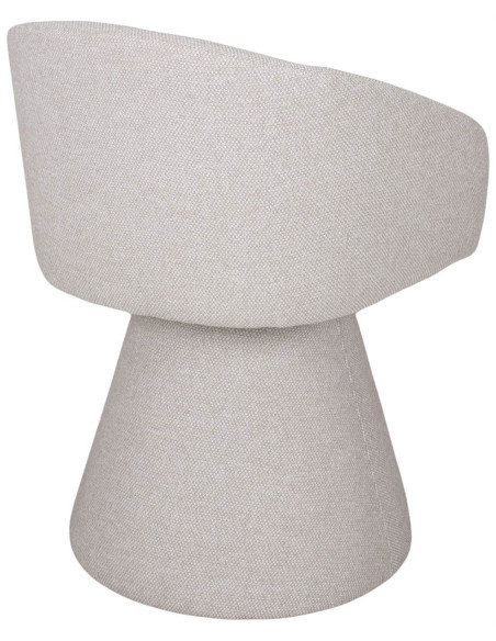 Fauteuil de table pivotant tissu champagne 60x55x83 cm Orynthia  - 4