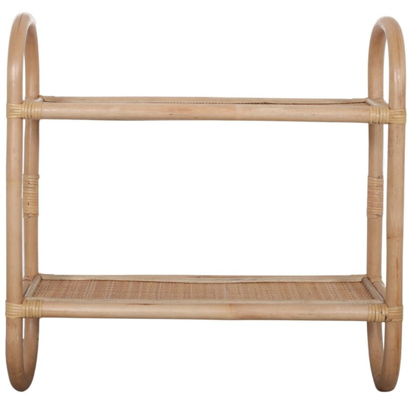 Étagère murale rotin naturel 2 niveaux 60x22x61 cm Elarvane  - 2